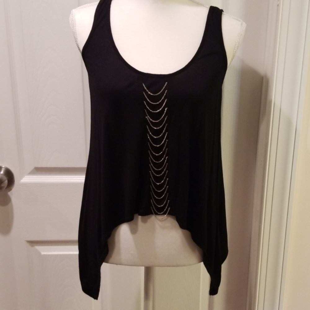 Black Tank with chain detail